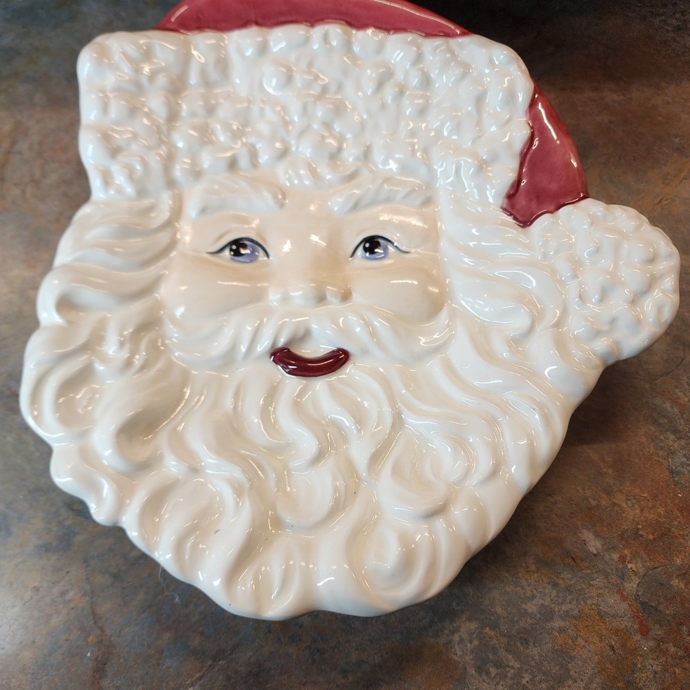 Vintage 9" The Cellar Santa Claus Plate Christmas Cookies/ Wall Hanging 1994